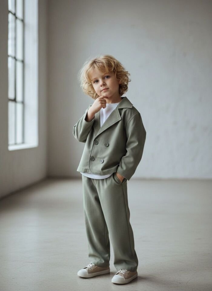 3'lü Viskon Ceket Takım 9-10 YAŞ